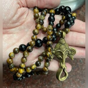 Black Tourmaline and Tigers Eye necklace